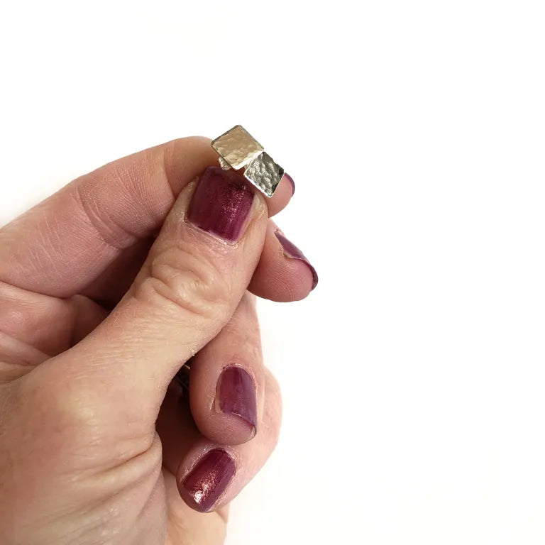 Hammered Square Studs