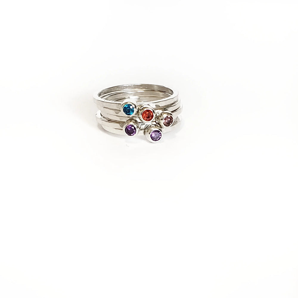 Birthstone Ring - set of 5