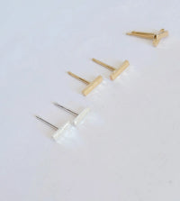 Tiny Bar Studs - Sterling Silver