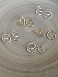 Bead Twist Loops - Sterling Silver