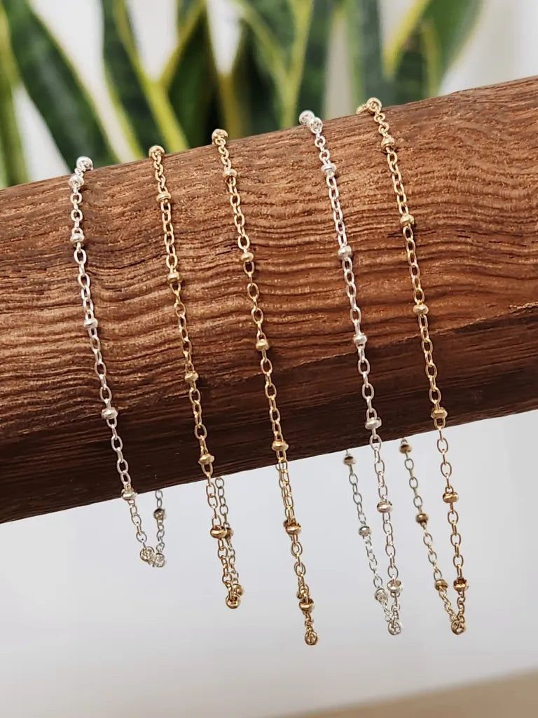 Satellite Chain Anklet - Gold Filled