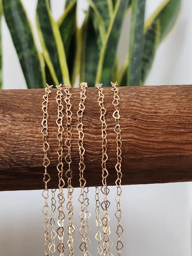 Heart Chain Bracelet - gold-filled