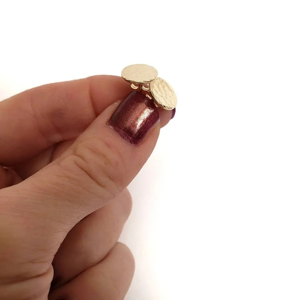 Hammered Circle Studs - Gold Filled