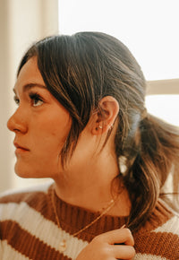 Hammered Square Studs - Gold Filled