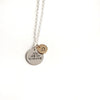 Necklace with 'You are my sunshine' pendant on a white background