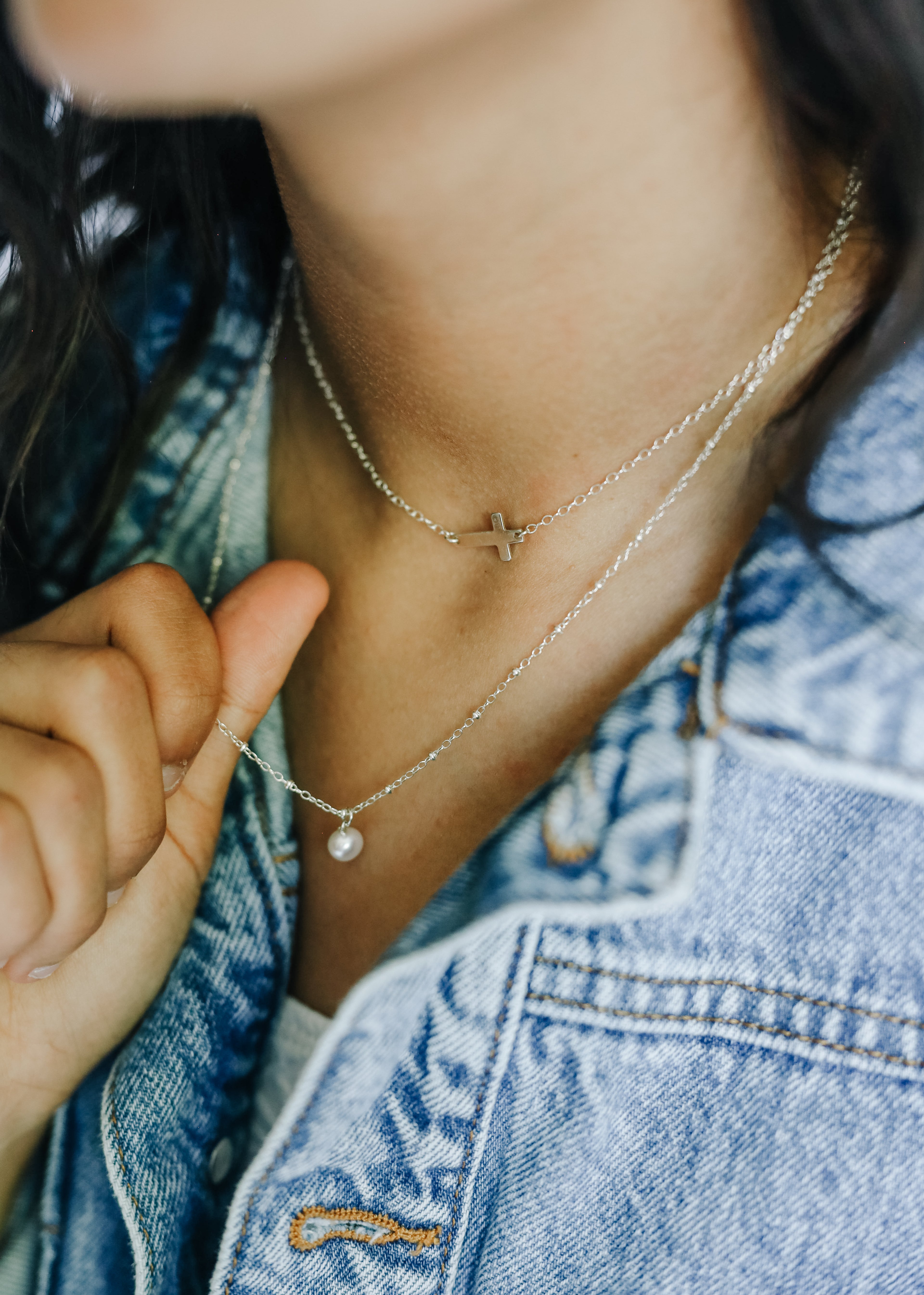 Pearl Necklace - Sterling Silver