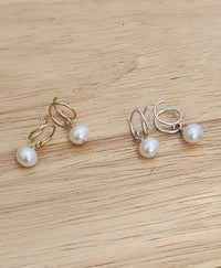 Pearl Twist Loop Earrings