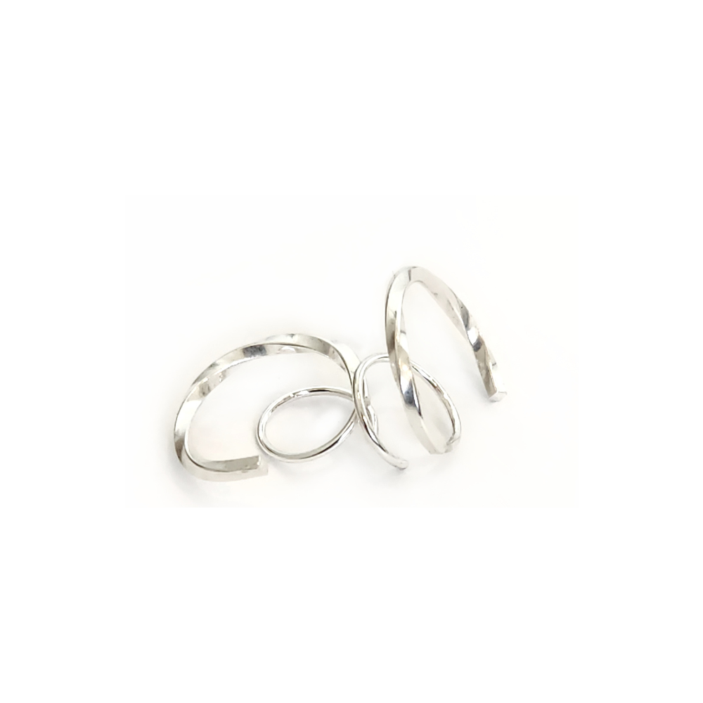 Large Loop Twists - Sterling Silver