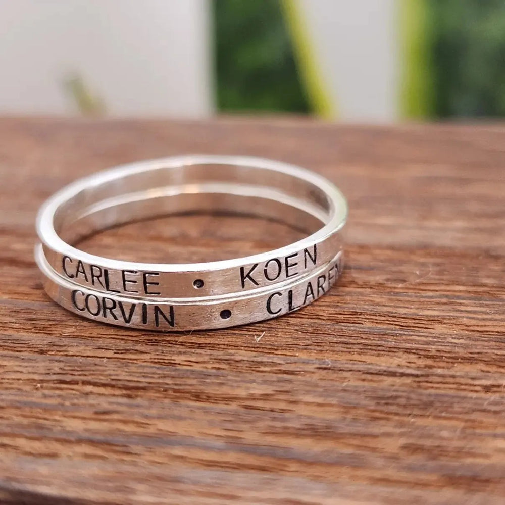 Name Stacker Rings - Gold Filled