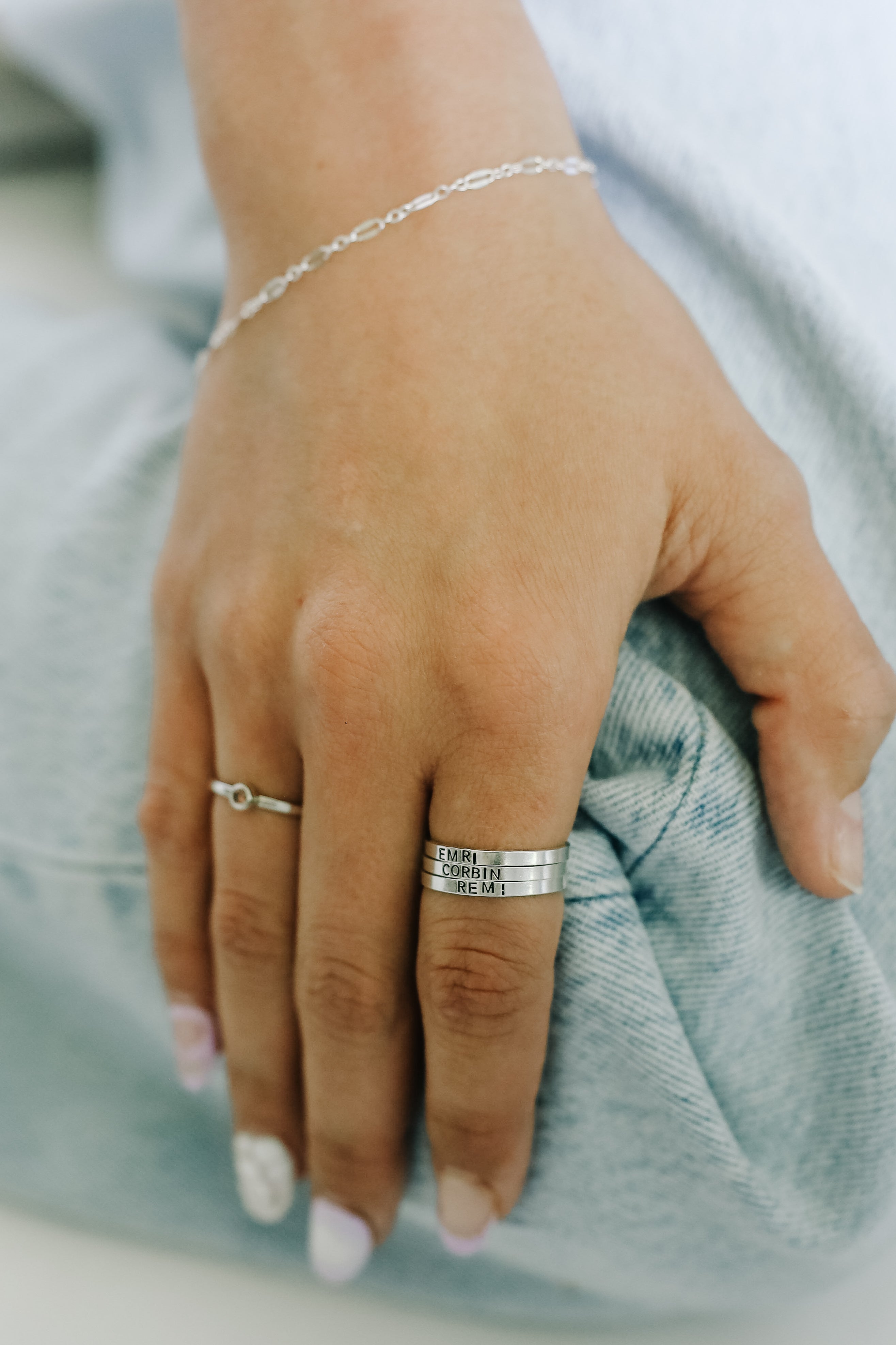 Name Stacker Rings - Sterling Silver