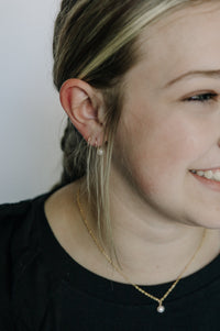 Pearl Twist Loop Earrings