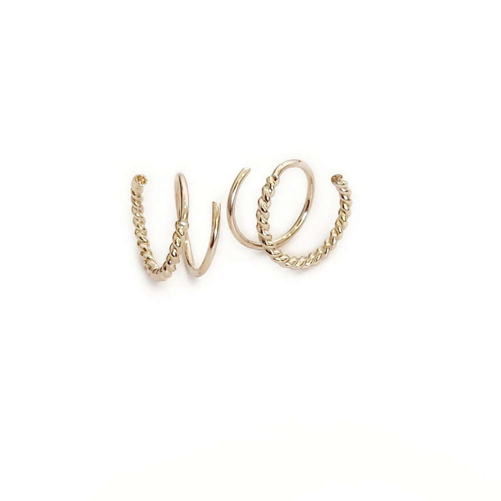 Twist Rope Loops - Gold Filled