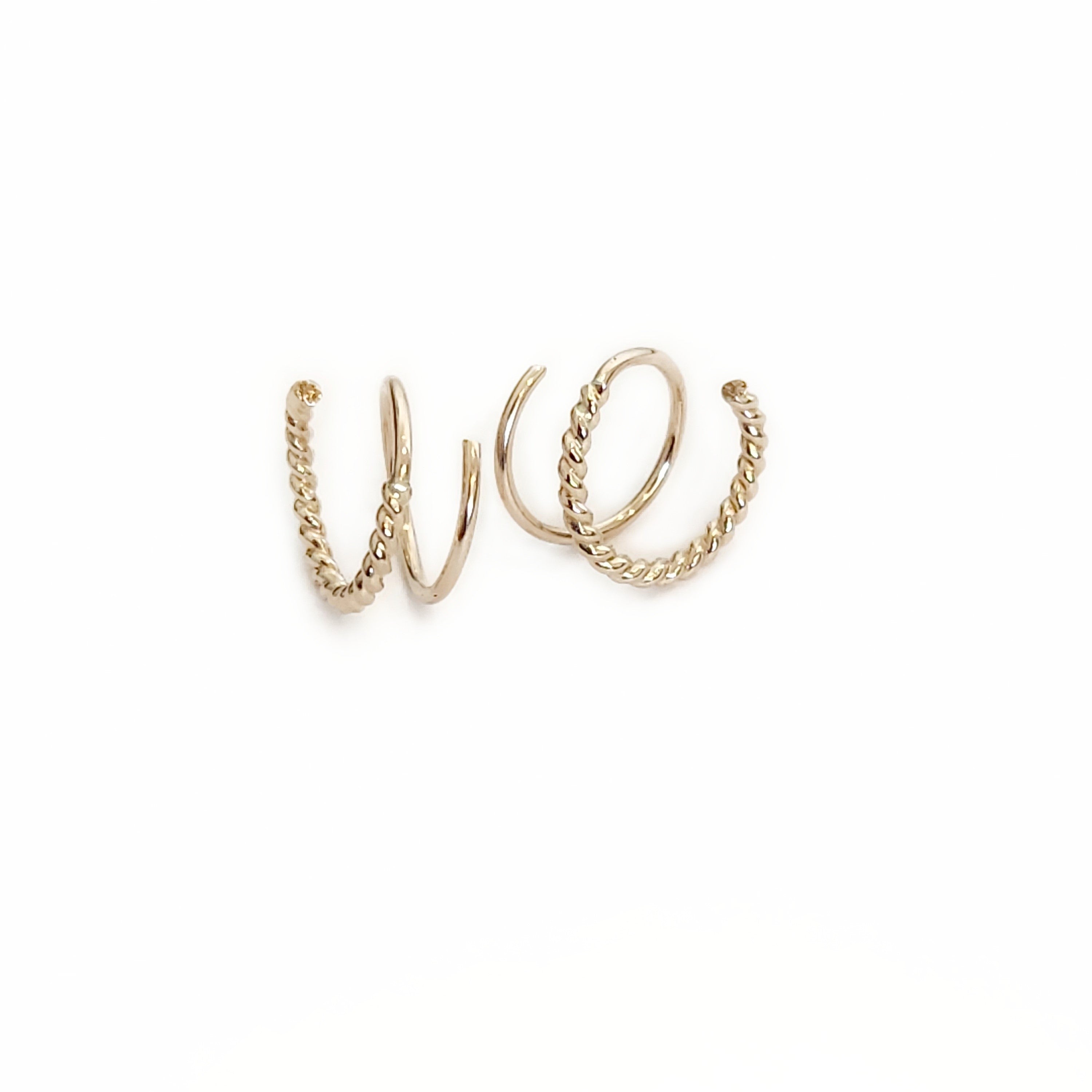 Twist Rope Loops - Gold Filled
