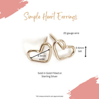 Heart Earrings - Gold Filled