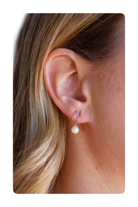 Pearl Twist Loop Earrings - Gold Filled